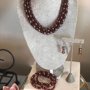 Lia Sophia necklace,bracelet,and earrings